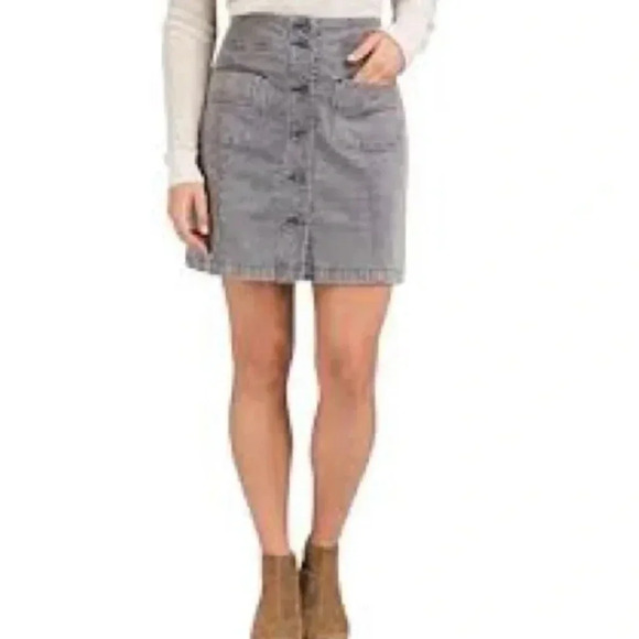 Prana Merrigan Corduroy Mini Skirt, grey - Picture 6 of 8